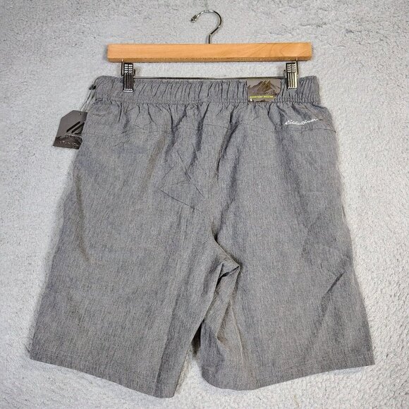 Eddie Bauer Motion Shorts Men's Small Heather Gray Woven 8" Inseam Outdoor NWT - Picture 2 of 13